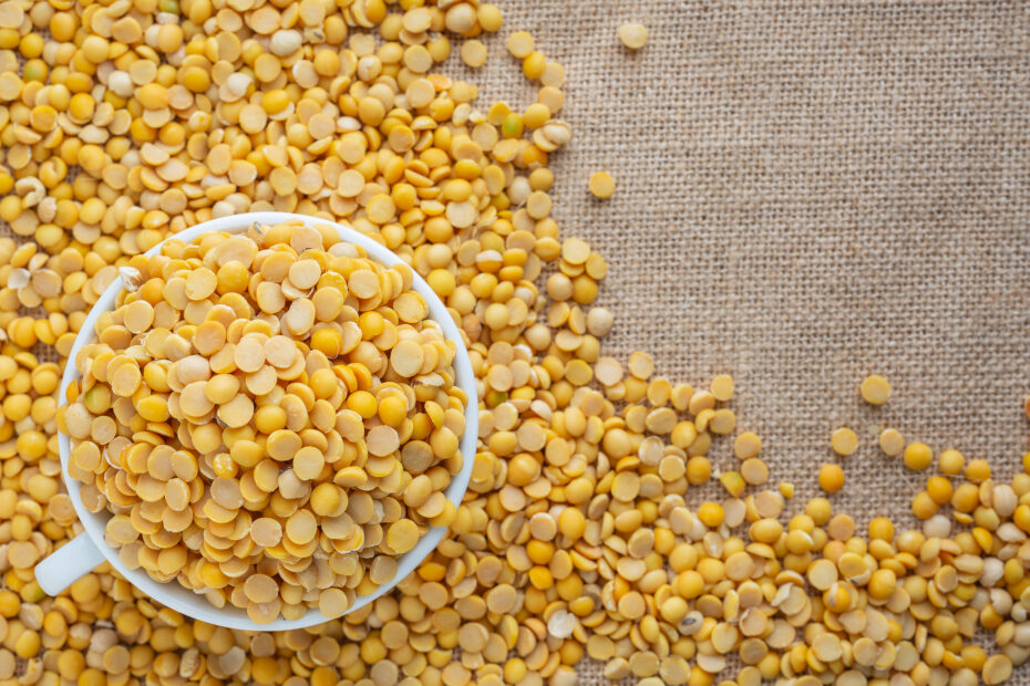 Close-up of split yellow dal in a bowl — a staple Indian pulse used in everyday cooking.